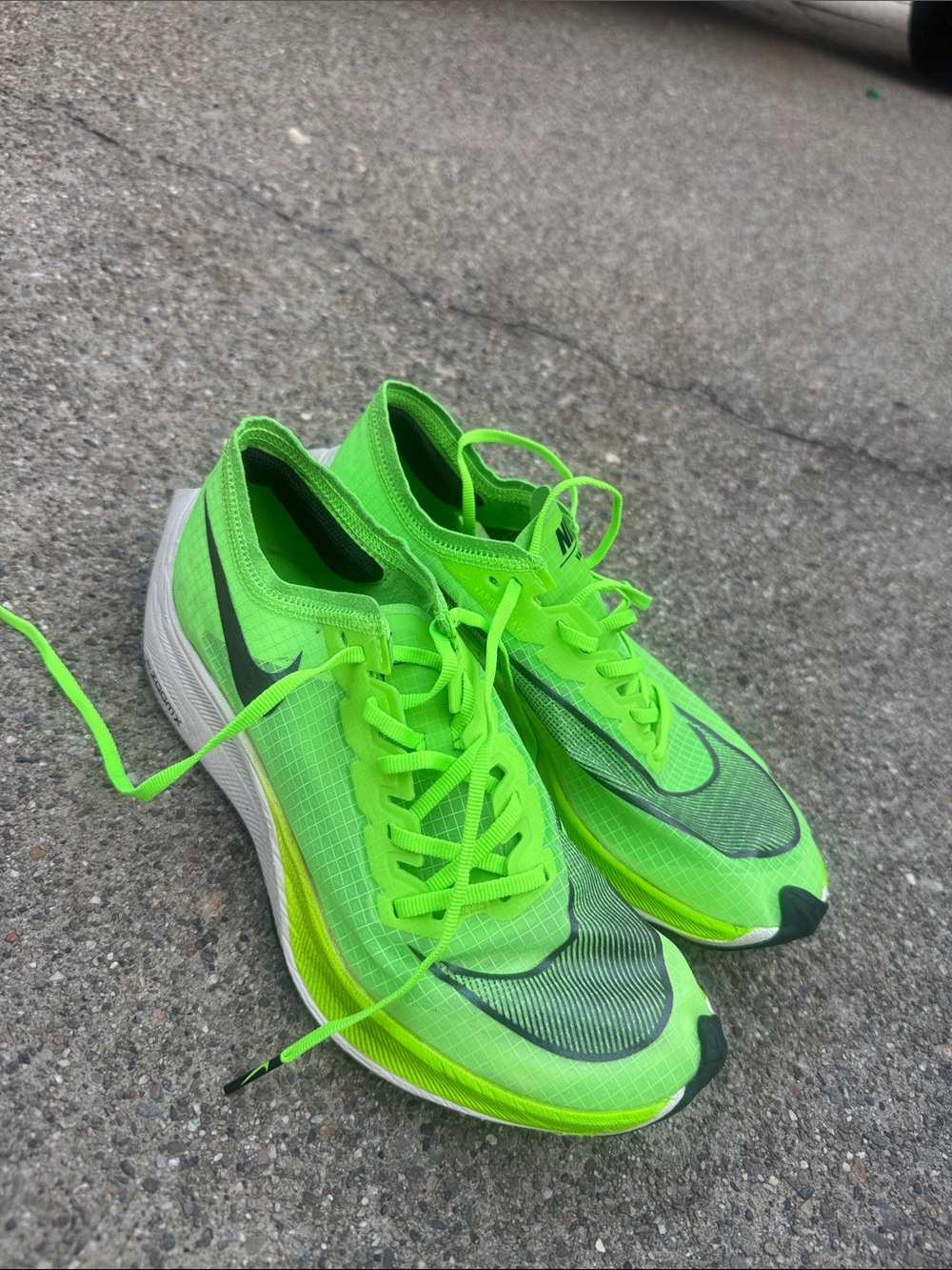 Nike Neon Green Racing Running Shoes with Black Swoosh